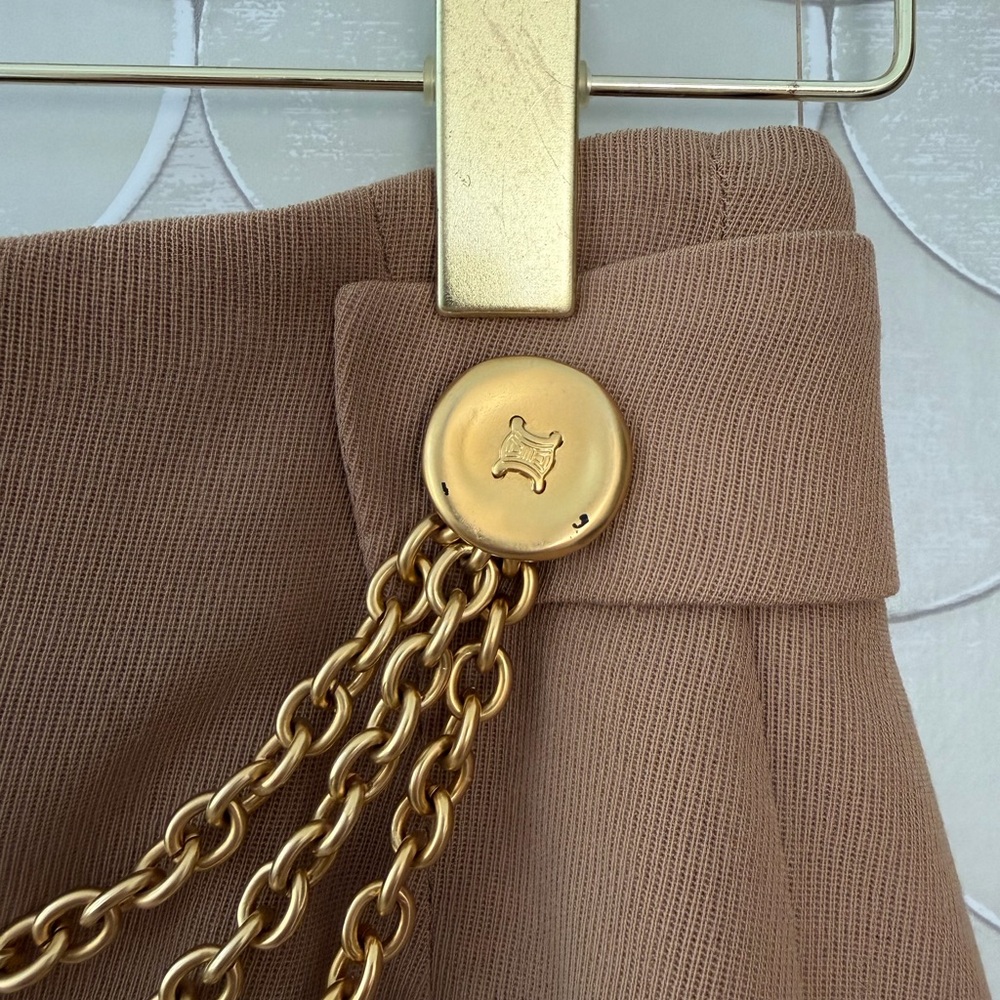 Vintage Celine Wool Skirt with Chain Detail - Picture 6 of 10